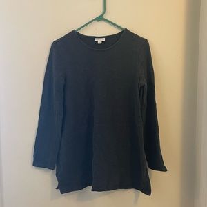 Pure Jill Charcoal Gray Thick Cotton Top